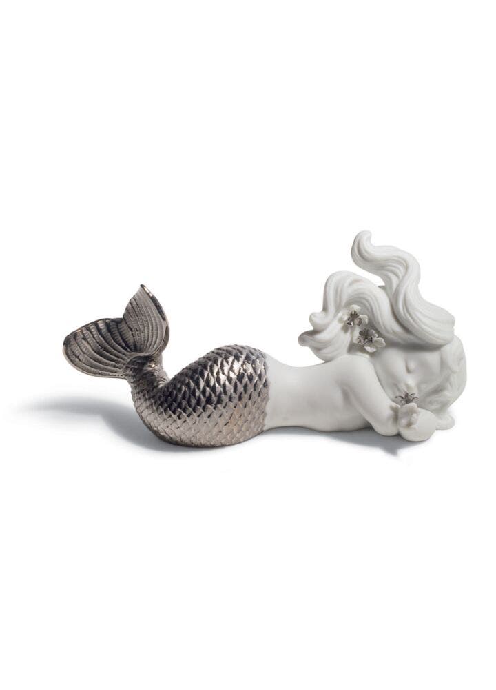 Day Dreaming at Sea Mermaid Figurine. Silver Lustre in Lladró
