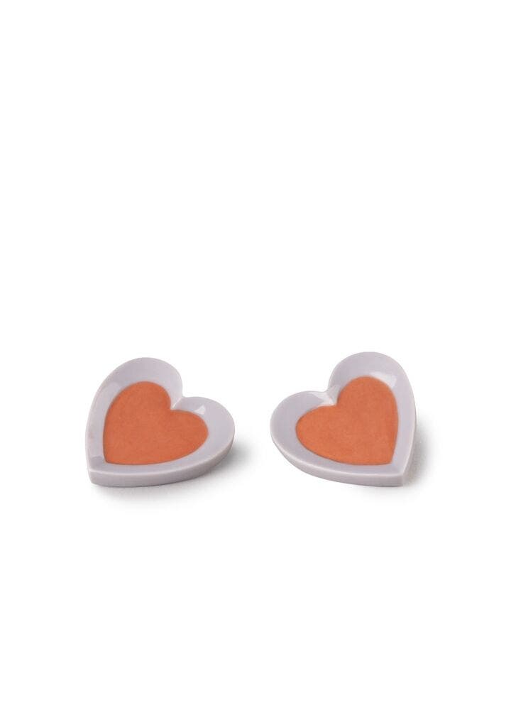 Hearts Earrings. Violet & Red in Lladró