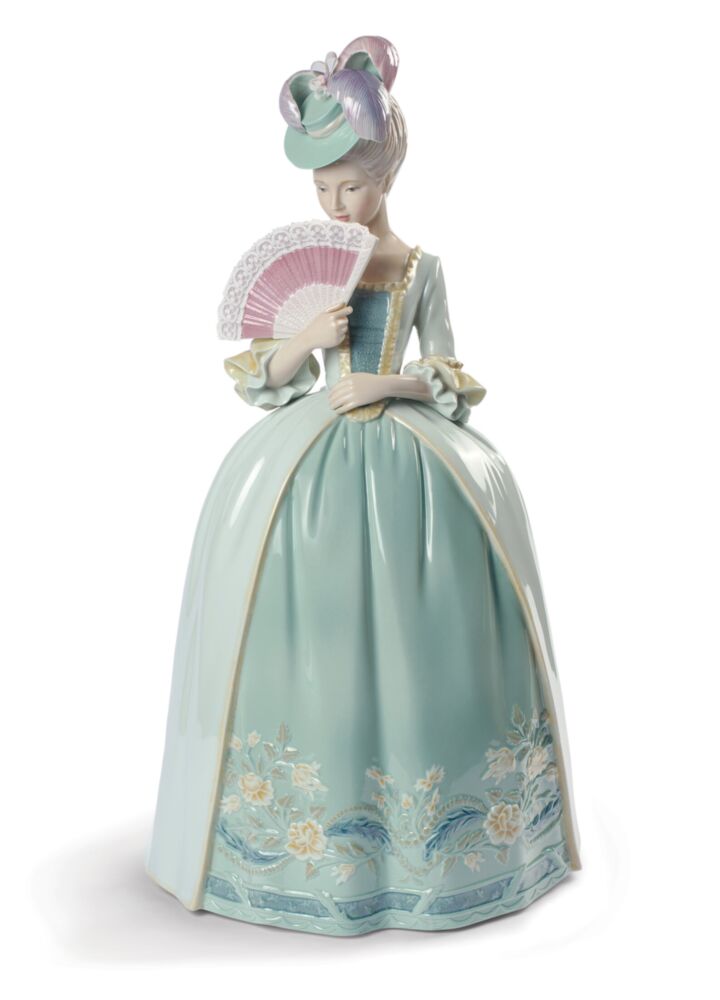 Porcelain Kisses Woman Figurine. Blue in Lladró